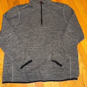 Avalanche Heather Gray and Red Quarter-Zip Pullover xl